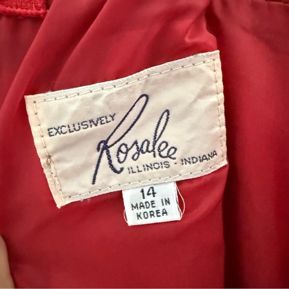 Vintage Rosalee Cherry Red Leather Midi Skirt - Picture 6 of 7